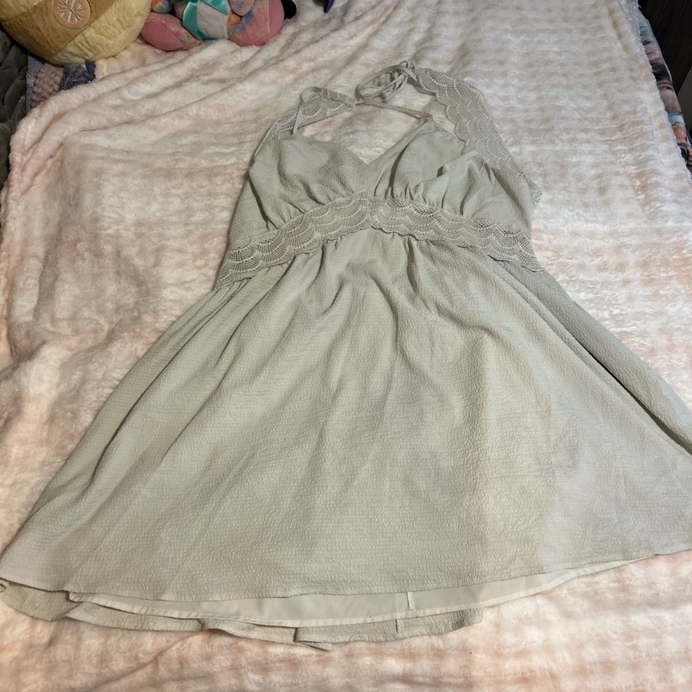 SHEIN Light Gray Backless Dress